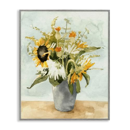 Sunflower Bouquet Country Florals, 11 x 14 Inch Framed Giclée Print