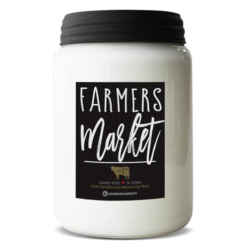 Image of Milkhouse Farmers Market Soy Candle, 26 oz Farmhouse Jar, 150+ Hr Burn