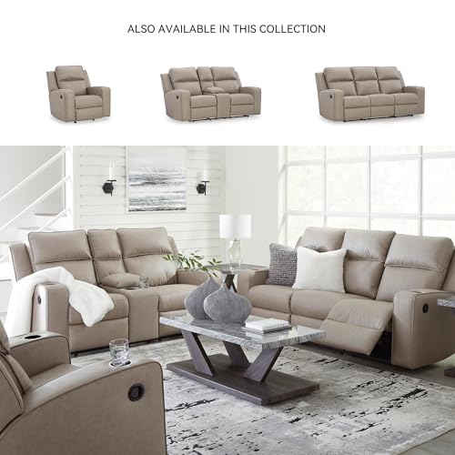 Contemporary Faux Leather Reclining Sofa with USB Ports - Image 6
