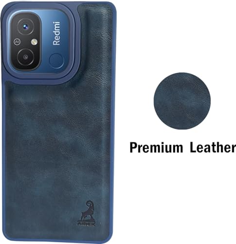 Image of AIBEX Shield Back Cover Case Compatible with Xiaomi Redmi 12C / Poco C55 Back Cover | Flexible Vegan Leather | Full Camera Protection | Raised Edges | Super Soft-Touch | Bumper Case