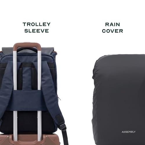 Image of Assembly Arto Laptop Backpack for Men Women 15.6 Inch Quilted Office Travel Bag with Trolley Sleeve Business Travel Bag