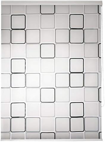 Bathroom Shower Curtain Roller Blind Extra Long, 4 Width Sizes, Quadro (100 X 240CM)