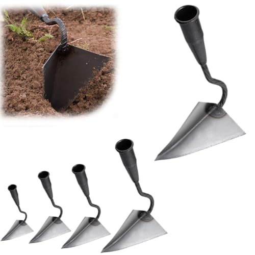 Zappa triangolare da giardino, zappe da giardino in acciaio al manganese con manico ergonomico, zappa per piantare fiori e verdure, zappa da giardino per letame diserbo piantare scavare livellamento