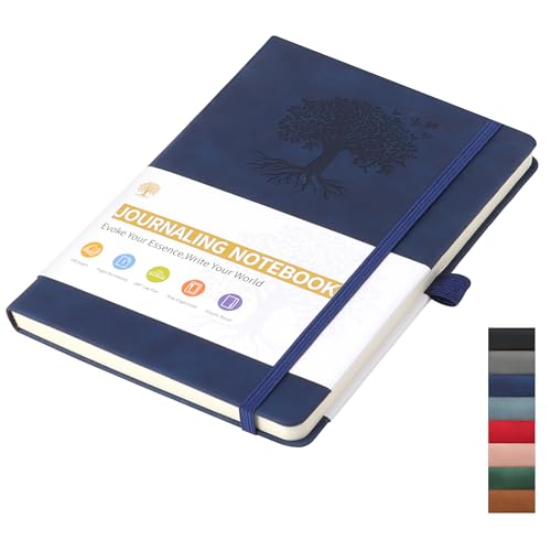 ZTVOWTO Libreta A5 para Hombre y Mujer,192 Páginas Líneas Horizontales Cuaderno para Escritura de Diario, Trabajo y Toma de Notas, Diarios(Azul Oscuro)