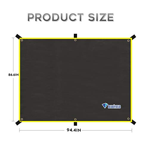Lightweight Hammock Sun/Rain Tarp Shelter Shade Tent Tarp 10.6ft with Stakes and Ropes for Camping Backpacking Fishing (94" x 86" Black) - Thumbnail 5