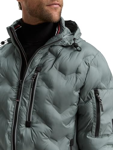 Tom Tailor Herren Hybrid Steppjacke mit verstaubarer Kapuze – Ansicht 6