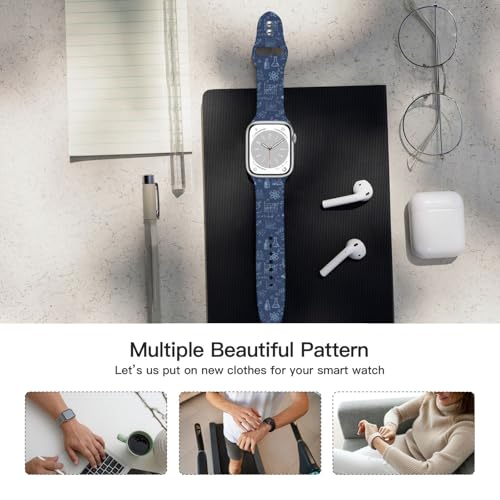 Nanotechnology and Physics Sketch Compatible With Apple Watch Band Fashion Silicone Sport Strap 42mm44mm