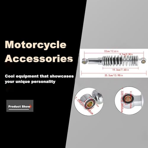 1 Pair 12.5 320mm Motorcycle Universal Rear Shock Absorbers Replacement for Yamaha Suzuki Sportster XL883 1200 Dirt Bike Go Kart Sliver by LABLT - Used condition - Image 7