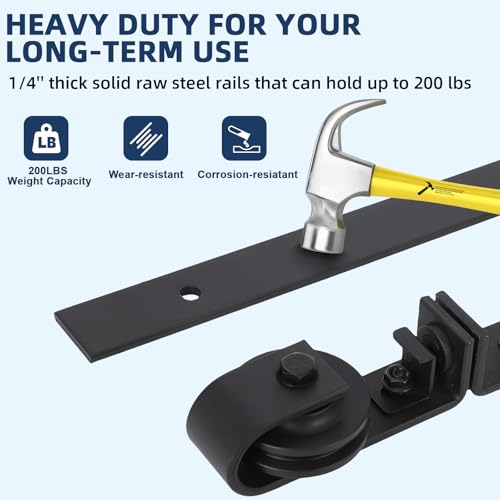 36 Inch Sliding Barn Door Hardware Track Kit for 2 Doors by EliteEdge - Image 7