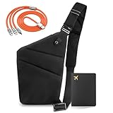 IUHFSIFS 2025 Upgrade Anti Theft Crossbody Bag Women【Ergonomics-Zero Burden】Anti Theft Travel Bag for Women & Men 【Multi Pockets & Extremely Waterproof & Scratch-Resistant】Anti Theft Bag Black-Right