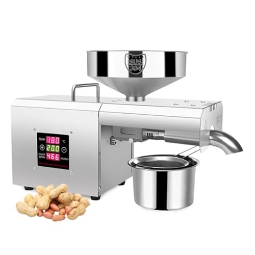 750W macchina automatica dell'olio in acciaio inox, estrattore elettrico della pressa dell'olio, mulino ad olio di controllo della temperatura, macchina di estrazione dell'olio per noci semi di lino,