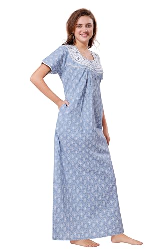 Image of Soulemo Women's Pure Cotton Floor Length Nighty 1682