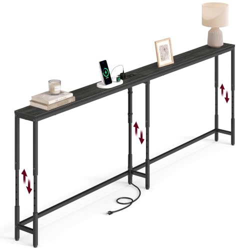 Image of VASAGLE 78.7 inchConsole Table, 25.2-35.2 inchHeight Adjustable, with Power Outlet