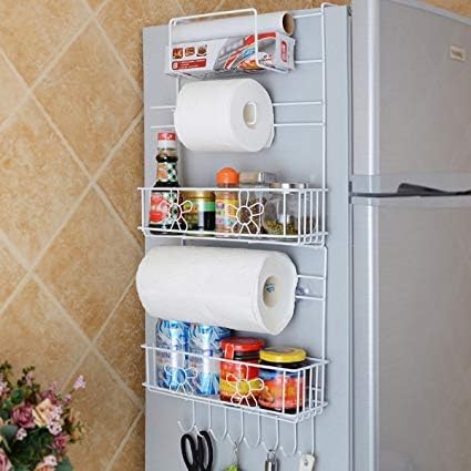Hanging 6 Tier Metal Refrigerator Side Storage Organizer Rack By SkyMall