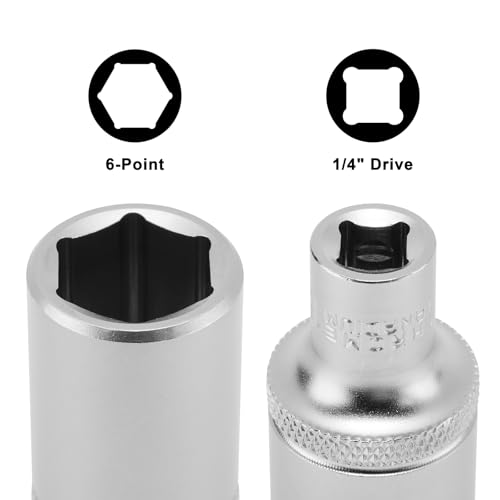 Jeu de douilles à impact profond Mayouko 1/4" 6 pans en acier CR-V de 4 à 15 mm