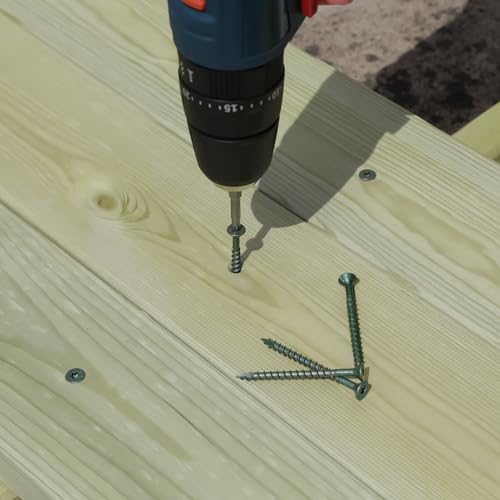 Image of Wood Screws 2-1 /2 Inch, FIXLINK Deck Screws #10 x 2-1 /2 inch, 105 PCS, Epoxy Coated, T25 Star Bit Above 1500 Hour Salt Spray Coating Outdoor Decking Screws Excellent Rust Resistant for Wood Fence, Green