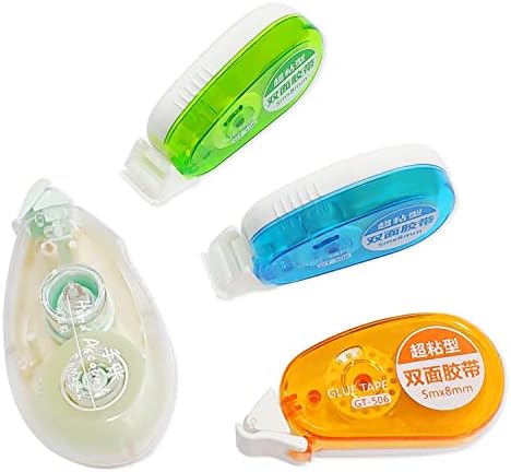 4 Pcs Glue Roller Double Sided Adhesive Glue Tape Roller Permanent Adhesive Applicator Tape Pen For Crafting, Card Making, Bullet Journal and Scrapbooking