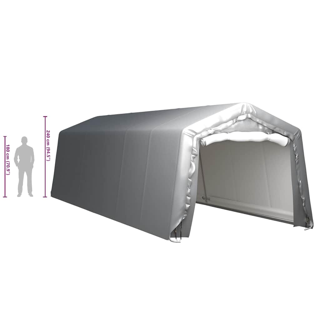 Namiot magazynowy 300 x 900 cm, z ocynkowanej stali, szary, odporna na warunki atmosferyczne szopa ogrodowa i szopa na narzędzia, na taras, schronienie i pomieszczenie narzędziowe, odporny na