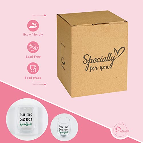 Dazlute Accountant Gifts, This Calls For A Spreadsheet Stemless Wine Glass For Women Accountant Banker Coworkers Cpa Graduation Boss Friends, Spreadsheet Gifts For Office Nerd Christmas Birthday, 17Oz #TOP5