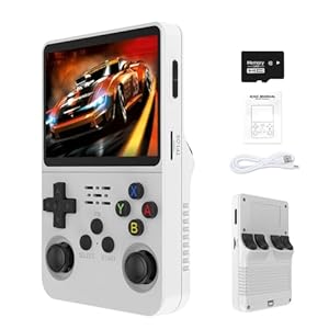 R36S 2025 Nieuwe Retro Handheld Game Console, 20000+ HD Games Mini Retro Video Console, 3,5 inch IPS-scherm, draagbare arcade video gaming console cadeau voor volwassenen (wit)