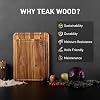 2 tablas de cortar de teca para cocina, madera, tabla de cortar de madera antideslizante | No tóxica, sobre el fregadero, NO bambú, acero inoxidable, titanio, acrílico, acacia, ahorra espacio, regalo de cocina para mamá 4