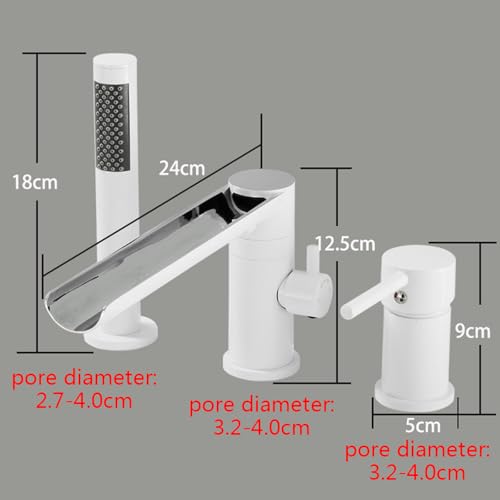 Robinet cascade noir anti-traces pour baignoire à poignée unique