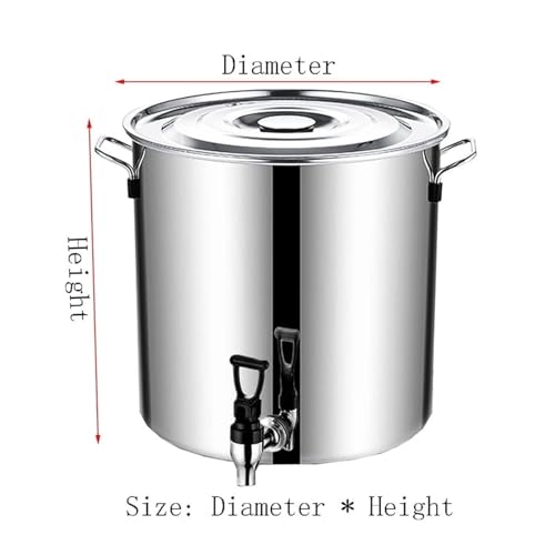 Wytrzymały garnek ze stali nierdzewnej z kranem, pojemnik termiczny o dużej pojemności, komercyjna urna wodna z pokrywką do cateringu, domowego warzenia