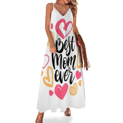 Robe longue d'été sans manches décontractée : robe maxi de plage fluide à col V pour femme