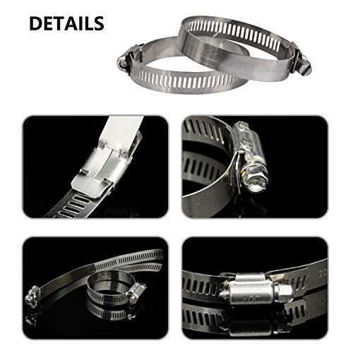 Zipcci Hose Clamp, 1-2 Inch Worm Gear Hose Clamps Stainless Steel For Fuel Line, Pipe, Radiator thumb #4