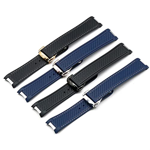 Bracelet montre silicone 20mm boucle papillon teinte agate style A1 - 2