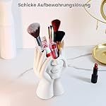 Winter Shore Vase Gesicht aus Keramik - Dekorative Weiße Vase für Frische Blumen, Künstliches Pampasgras & Blumensträuße - Blumenvase Modern - Ästhetisches Vasen Deko Geschenk - 18 cm x 9 cm (H x B) – Bild 5