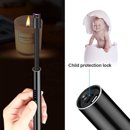 Image of Crasts USB Plasma Rechargeable Electric Gas Lighter for Pooja Room, Candles, BBQ, Multi Purpose - 360 Degree Flexible & Windproof (Multicolor)
