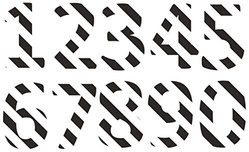 5S Numbers (0-9)- Adhesive, Laminated, Durable Vinyl Floor Marker by Graphical Warehouse- Wall, Floor, or Mailbox Marker (6", Black/White)