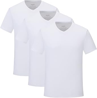 Mens Stretch Viscose Moisture-Wicking Tagless Undershirts, Pack of 3
