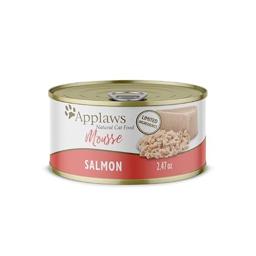 Applaws Wet Cat Food, 24 Pack, Limited Ingredient Canned Wet Cat Food, Salmon Mousse, 2.47Oz Cans #TOP22