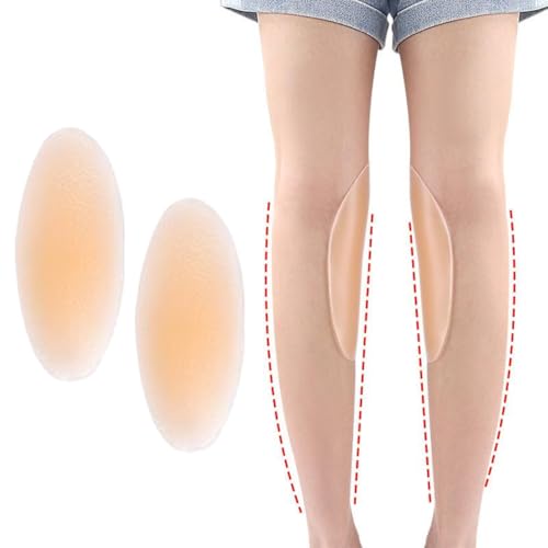 MIRKUZI Maintien du tibia et du mollet, 1 paire de coussinets en silicone pour mollets, correcteurs de mollets souples, patchs de modelage auto-adhésifs couleur chair adaptés aux jambes galbées