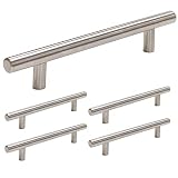 homdiy Brushed Nickel Cabinet Handles Drawer Pulls - HD201SN Cabinet Pulls 4in Hole Centers Cabinet