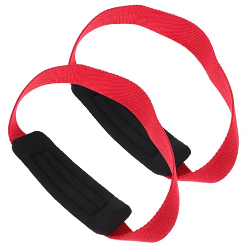 SUPVOX 2pcs Red Pull up Assistance Bands for Gym Workouts, Non-slip Weightlifting Wrist Straps with Forearm Grip Strengthener, Fitness Resistance