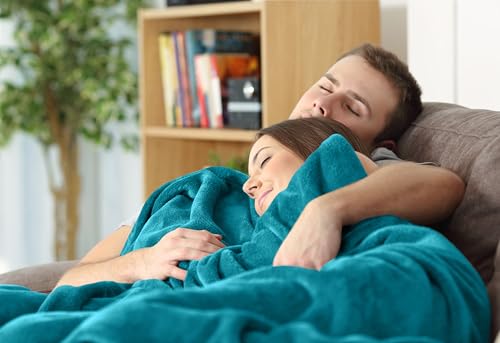 Image of Utopia Bedding Fleece Blanket Throw XL Size Turquoise 300GSM Luxury Anti-Static Fuzzy Soft Microfiber Blanket for Couch, Sofa and Bed (50x70 Inch)