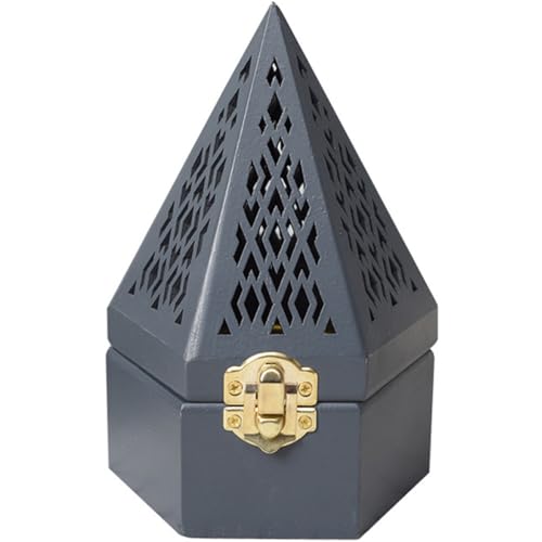 Porte-encens decoratif iplusmile pyramide en metal cisele