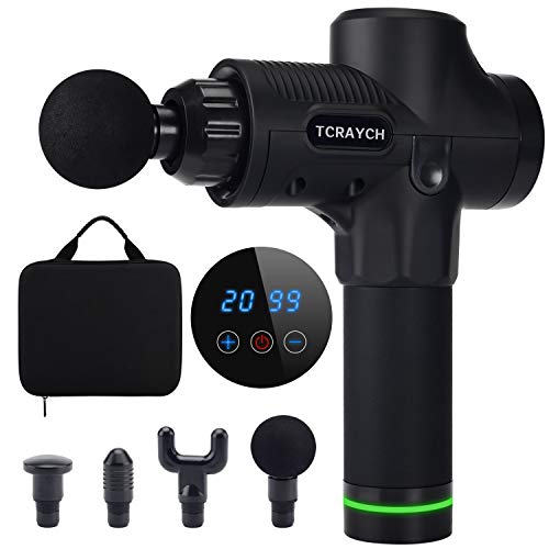 20 Speeds Massage Gun with Touch Screen, Cordless Handheld Deep Tissue Muscle Massager, Chargeable Percussion Device Super Quiet