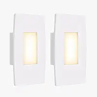 Kit 2 Balizador Parede LED 3000k Embutir 4x2 Bivolt Luz Noturna Quarto Corredor