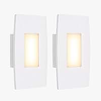 Kit 2 Balizador Parede LED 3000k Embutir 4x2 Bivolt Luz Noturna Quarto Corredor