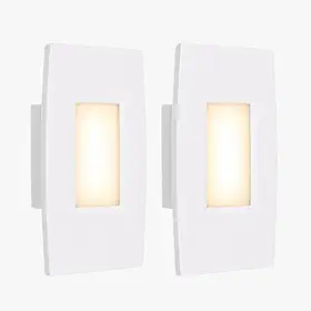 Kit 2 Balizador Parede LED 3000k Embutir 4x2 Bivolt Luz Noturna Quarto Corredor