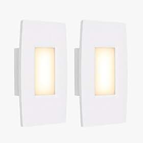Kit 2 Balizador Parede LED 3000k Embutir 4x2 Bivolt Luz Noturna Quarto Corredor