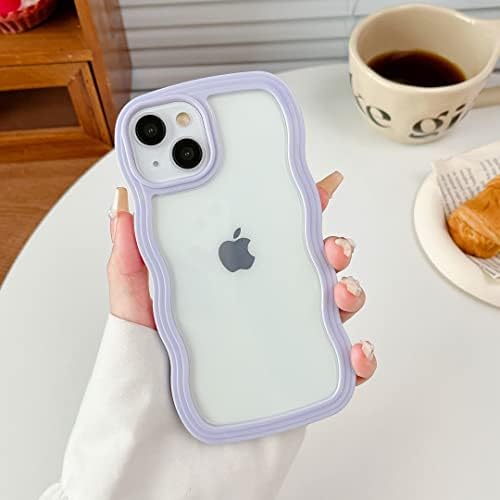 XIZYO - Custodia per iPhone 13 Pro da 6,1, con motivo carino a onde, custodia aesthetic 3D a forma ondulata, con glitter, in morbido silicone antiurto, crema beige