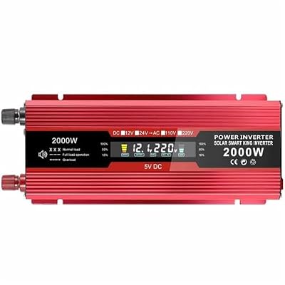 Inverter 600W 1200W 2000W Voltage Converter Dc 12 24 V to Ac 110V Car with controllable Switch USB Connection LCD Display (1200w 12Vto110V)