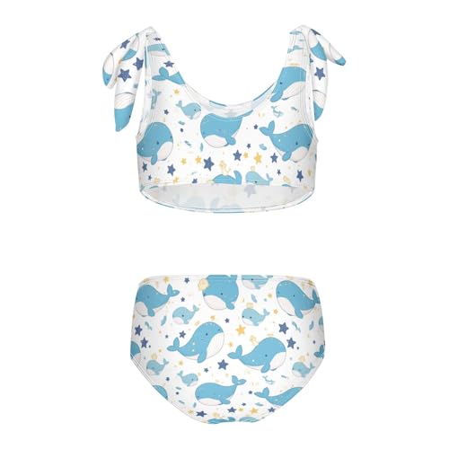 Wusikd Blue Whales Girls Swimsuits Two Piece Swimwear Bikini Set for for Girls Size 3T2