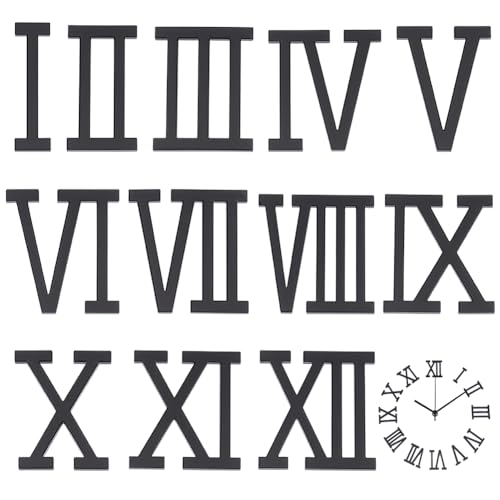 BENECREAT 12 Pack Acrylic Roman Numerals Set for DIY Wall Clock Making, 1 . 57 inch Clock Numbers