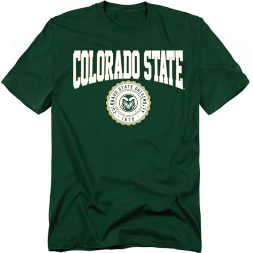 LOGOVISION Colorado State University Collegiate Seal Unisex Adult T Shirt, Hunter Green, 5X-Large